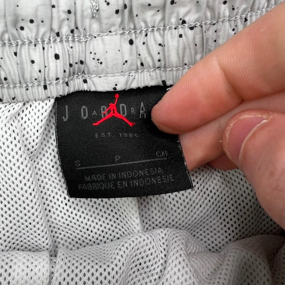 Jordan Jumpman Poolside Shorts Mens S White‎ Cement Speckle Nylon Mesh Lined 9